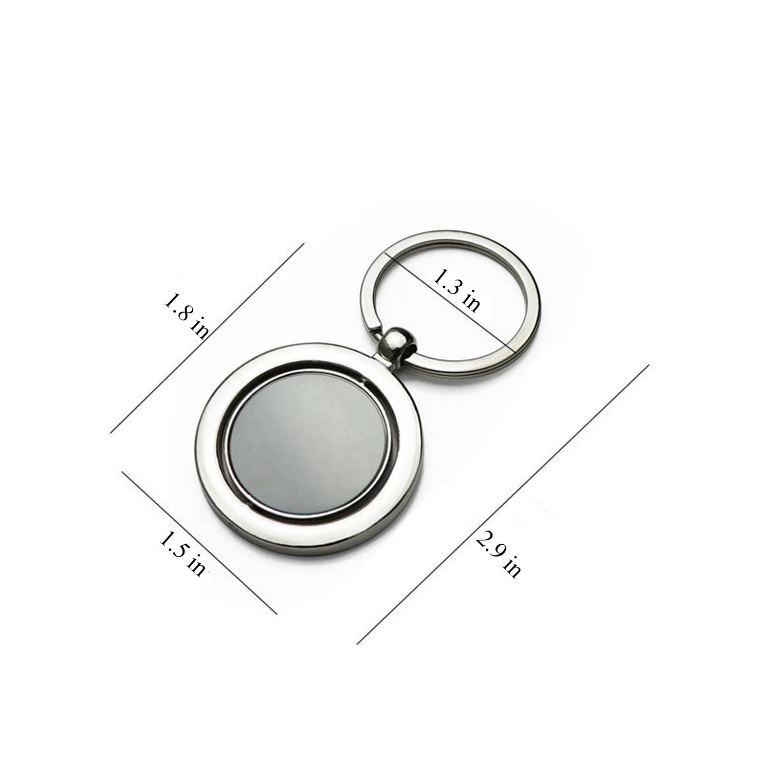 Round Rotatable Double Sided Rotating Metal Keychain 6